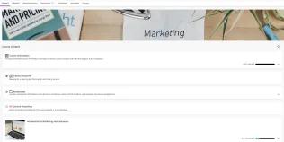 Image of online learning course homepage.