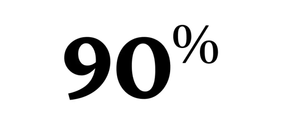 90%