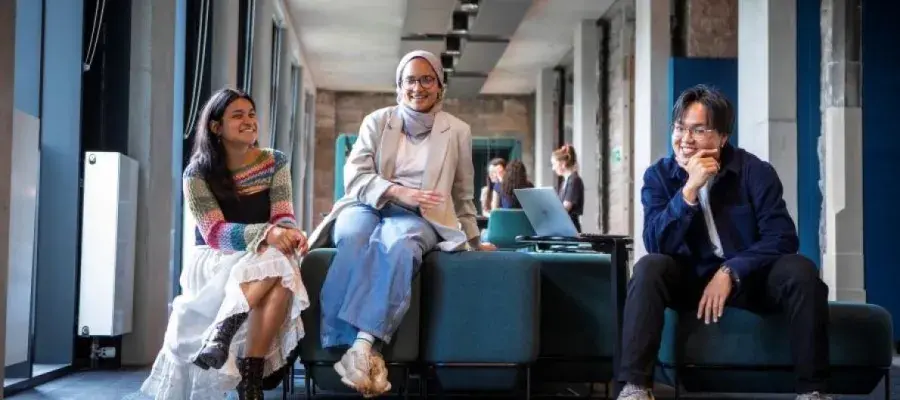 Students sitting in Edinburgh Futures Institute study space