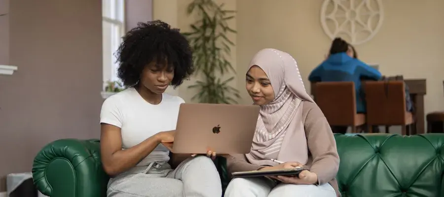 Students sitting in accommodation