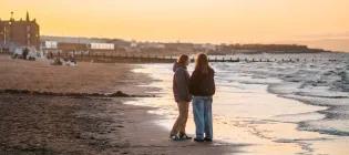 Two students on portobello beach