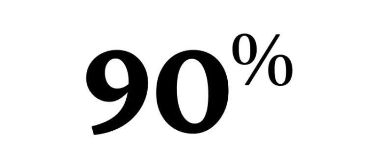 90%