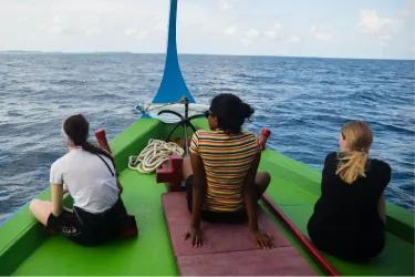 MSc Marine Systems and Policies students on a field trip in the Maldives