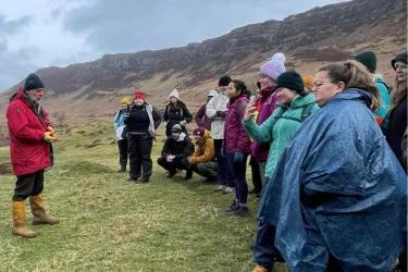 MSc Environmental Sustainability students during a field trip to the Isle of Eigg.