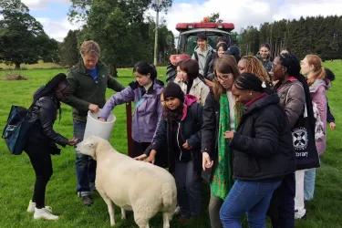 MSc Food Security students visiting a local farm during Welcome Week.
