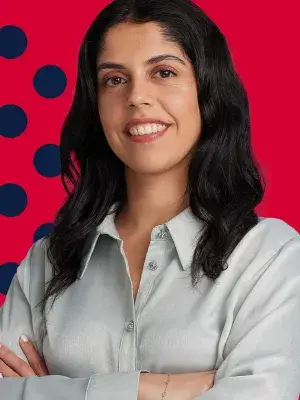 A portrait image of Andriani Chrysanthou, MSc Banking Innovation and Risk Analytics graduate. 
