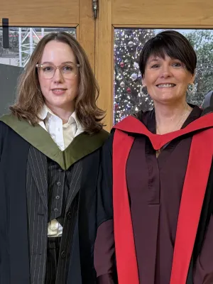 Jelena Sassmann, 2025 graduate and Professor Lesley Stark, Cancer Biology and Precision Oncology Programme Director